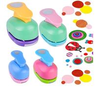 4 Piezas Troqueladora Circulo, Troqueladora Papel Circulo, Troqueladora Papel, para Scrapbooking Manualidades Tarjetas Color Aleatorio (8mm,15mm, 25mm, 38mm)