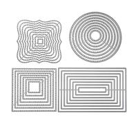 4 piezas troqueles conjunto formas geometricas de corte marco circular corte rectangular cuadrado estampado en relieve para álbum de recortes scrapbooking tarjetas de papel embossing artesanías arte