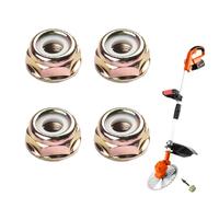 4 Piezas Tuercas de Cuchilla, Tuerca Rosca izquierda M10 x 1,25,Accesorios de Cabezal de Engranaje,Kit de Fijación de Tuerca para Recortadora de Césped, Repuesto para Desbrozadora de Cuerdas