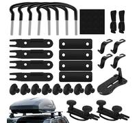 4 Piezas Unidades de Fijación Universal para Cofres de Techo en U,Soportes Universales para Cofre de Techo,Soporte Fijación para cofre de techo en U,Kit de Montaje de Caja de Techo para Coche