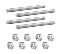 4 Piezas Varilla Roscada M8 X 100mm, Din 975 Varilla Roscada Roscas Metricas Completa, Varillas Roscadas Acero Inoxidable, Varilla Grado de Resistencia con 8 Tuerca para Construcción, Industria