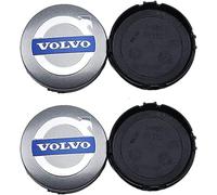 4 Piezas Vehículos Tapacubos Centrales Rueda para Volvo S60 S90 XC40 XC60 XC70 XC90 65MM Tapas Centrales Llantas Wheel Center Caps Accesorios, Silver Style-B