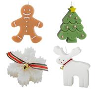 4 Piezas Velas de Navidad Hechas a Mano, Velas Navideñas, Velas Decorativas Navidad, Velas Perfumadas Hechas a Mano, para Decoración de Vacaciones en Casa