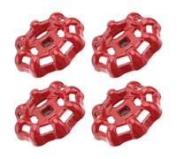 4 Piezas Volante de Válvula de Hierro Rojo Orificio Central 6x6 MM | Repuesto para Grifo de Ducha y Compuerta, Sencilla, Uso en Mantenimiento y Cambio