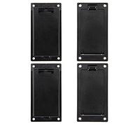 4 piezas Yootones sin terminal 9V caja de batería titular guitarra plástico negro pastilla batería compatible con guitarra bajo Pickup (negro)