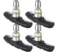 4 Piezas Zapatas de Freno para Bicicleta V-Brake 70mm, Pastillas de Freno de Metal y Caucho para Bicicleta de Montaña y Carretera, Bloques de Freno con Tornillos Hexagonales, Negro