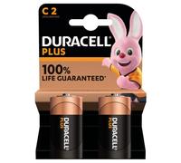 4 pilas alcalinas Duracell C-Plus, LR14/MN1400 (2 blísters de 2 baterías) 4 pilas
