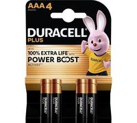 4 pilas Duracell AAA Plus, potencia de hasta un 100 % de duración extra (1 blíster de 4 baterías) 4 pilas Mini Stylus (LR03/MN2400)