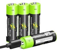 4 Pilas Recargables AA,Pilas Recargables,Pilas Recargables Micro USB Doble A de Litio,1,5 V,3000mAh,Permanente