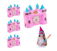 4 piñatas castillo de princesa Piñatas cumpleaños infantil rellenar color rosa