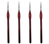 4 Pinceles de Pintura de Detalles Finos, Pinceles de Pintura en Miniatura, Pinceles de Pintura Finos para Pintura de Acuarela, Pintura acrílica, Pintura de Roca, Arte de uñas o Arte Artesanal (Rojo)