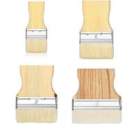 4 pinceles planos de paleta ancha, pincel acrílico grande 2/3/4/5 pulgadas con mango de álamo, paleta plana, pincel de arte de lana plana para aceite y acrílico