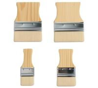 4 pinceles planos de paleta, mango de madera ancho, mango de madera de 2/3/4/5 pulgadas, cepillo suave, mango de madera, pinceles de lana para pinturas al óleo y acrílicas