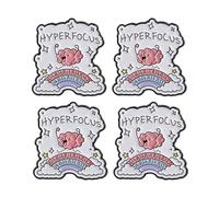 4 pines de hiperenfoque, lindas insignias de solapa de aleación de arco iris, diseño de nube cerebral, divertido regalo para TDAH, juego de pines esmaltados
