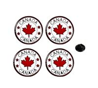 4 pines esmaltados con logotipo de hoja de arce de Canadá, alfileres de solapa del alfabeto de Canadá, botones creativos del día de los patriotas, recuerdos de viaje, 3 cm, metal, sin piedras,