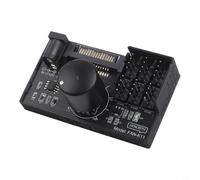 4 pines para concentrador controlador de ventilador PWM, sistema de refrigeración de PC de 12 V 60 W, soporta 6 ventiladores con entrada SATA o CC, velocidad ajustable del 1% al 99%, interruptor de