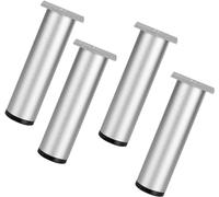 4 Pini di Supporto per Divano Pini Reabili Rotondi in Lega di Alluminio con Viti Cuscini di Rialzo 18 cm/7.1 Pollici Silver per Divano e Arredamento
