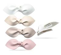 4 pinzas antideslizantes de piel sintética para el pelo, pinzas de cocodrilo totalmente forradas para bebés, niños pequeños y niñas, accesorios para el cabello, juego de colores neutros orgánicos