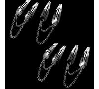 4 pinzas de metal plateado para el pelo, cadena de corazón con colgante de corazón, accesorios para el cabello para niñas, accesorios de peinado para el cabello, cuidado del cabello