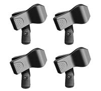 4 pinzas de micrófono, carcasa para micrófono, soporte para micrófono, clip para micrófono, soporte para clip de micrófono, compatible con la mayoría de micrófonos cableados e inalámbricos (negro)