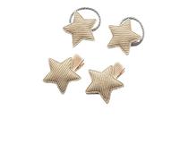 4 pinzas elásticas para el pelo con diseño de estrella para mujer, perfectas para peinados laterales (marrón)