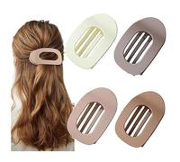 4 pinzas francesas planas para el pelo para mujer, redondas, informales, versátiles, de color sólido, simples, elegantes, para cabellos gruesos, delgados, largos y cortos