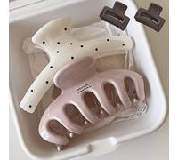 4 pinzas minimalistas de punto para el cabello, color puro, con , pinza grande rosa con forma de calabaza, accesorio para el cabello para el moño en la parte posterior de la cabeza