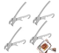 4 pinzas para bandeja de pizza, pinzas de aluminio fundido, pinzas de cocina para llevar y agarrar cuencos, sartenes y ollas