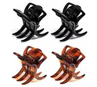 4 pinzas para el cabello, Morhom de tamaño grande para el pelo de 2.O pulgadas de pinza para el pelo grueso o mediano (negro+marrón)