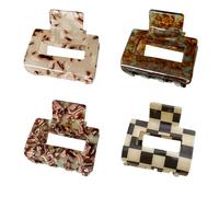 4 pinzas para el cabello, pinzas de acetato BetterJonny cuadradas para el cabello, accesorios para el cabello para mujer, pinzas medianas para el cabello, pasadores de tortuga, accesorios para el