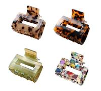 4 pinzas para el cabello, pinzas de acetato BetterJonny cuadradas para el cabello, accesorios para el cabello para mujer, pinzas medianas para el cabello, pasadores de tortuga, accesorios para el