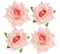 4 pinzas para el pelo con diseño de rosas, pinzas florales, rosas de tela con clips florales de metal, accesorios mexicanos para el cabello para mujeres y niñas, boda, dama de honor, fotografía