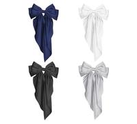 4 Pinzas Para El Pelo Con Lazo, Elees Pinzas Para El Pelo Con Cinta, Pinzas Para El Pelo Simples, Pinzas Para El Pelo Para Decoración De Peinado, Accesorios Para El Cabello De Satén