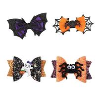 4 Pinzas Para El Pelo De Halloween Lazo Para El Pelo De Araña Con Purpurina Para Halloween Pinzas Para El Pelo De Fantasma De Halloween Para Niñas Disfraces De Cosplay Y Suministros Para Fiestas