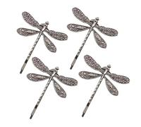 4 pinzas para el pelo de libélula plateadas, pasadores antiguos de boda, tocado de novia, accesorios para el cabello para niñas y mujeres, horquillas para el pelo, horquillas francesas, accesorios