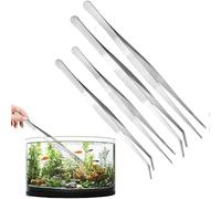 4 pinzas puntiagudas, pinzas largas 20 cm/30 cm, juego de pinzas rectas/curvas, pinzas de cocina, pinzas de cocina, pinzas de acero inoxidable, pinzas para aguas, jardinería, cocina, uso de