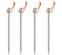 4 piquetas Ti con cuerda reflectante para camping, estacas ligeras para fácil transporte y uso (20 cm)
