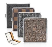 4 pitilleros de metal para 20 cigarrillos, para hombres y mujeres, pantalones y bolsas de camisa, 10 x 10 x 2 cm