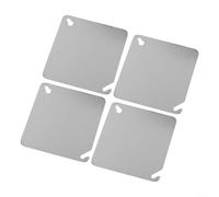 4 placas cuadradas de metal de 4 pulgadas para caja de conexiones eléctricas, impermeables, inoxidables, ignífugas, resistentes a altas temperaturas, fácil instalación, color plateado