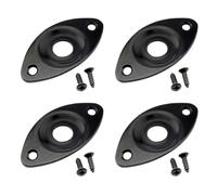 4 placas de conector de guitarra, placa de cubierta de entrada de salida, placa de conector ovalada curvada de acero, accesorios de guitarra, enchufe de bajo para guitarra eléctrica, repuesto de