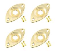 4 placas de conector de guitarra, placa de cubierta de entrada de salida, placa de conector ovalada curvada de acero, accesorios de guitarra, enchufe de bajo para guitarra eléctrica, repuesto de