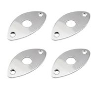 4 placas de conector de guitarra, placa de cubierta de entrada de salida, placa de conector ovalada curvada de acero, accesorios de guitarra, enchufe de bajo para guitarra eléctrica de estilo de