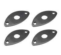 4 placas de conector de guitarra, placa de cubierta de entrada de salida, placa de conector ovalada curvada de acero, accesorios de guitarra, enchufe de bajo para guitarra eléctrica de estilo de