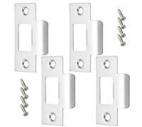 4 placas de golpe de puerta, pestillo de puerta de acero inoxidable, placa de pestillo de puerta, repuesto de pestillo tubular estándar de 70 mm x 40,3 mm para marco de puerta, placas de impacto