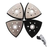 4 placas de lijado finas, multitool, placa de lija fina, placa de lijadora triangular, accesorios para madera, metal, plástico duro, yeso, lijado, eliminación de óxido (93 mm)