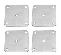 4 placas planas de reparación de patas de muebles de madera, 80 x 80 mm, placas de montaje para cama, sofás, sillas, mesa, 5 agujeros