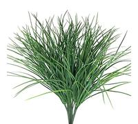 4 plantas artificiales de hierba falsa, flores de plástico sintético, hierba de trigo, para exteriores, resistentes a los rayos UV, arbustos para macetas al aire libre, boda, interior, exterior
