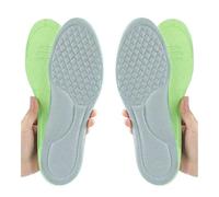 4 plantillas de espuma viscoelástica suave para zapatos, hombres y mujeres, desodorante, absorbe el sudor, plantilla deportiva para pies, suela ortopédica para zapatos para correr (2 pares, gris, 35