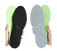 4 plantillas de espuma viscoelástica suave para zapatos, hombres y mujeres, desodorante, absorbe el sudor, plantilla deportiva para pies, suela ortopédica para zapatos para correr (2 pares, negro gris