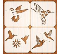 4 Plantillas de , Plantillas Reutilizables para Pintura y Manualidades DIY, Ideales para Creaciones Artísticas, Tarjetas de Felicitación, Scrapbooking, Tela, y Decoración del Hogar y Muebles